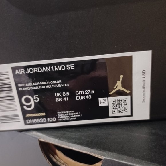 Nike Air Jordan 1 Mid "Diamond" Iridescent Sneakers Shoes - Picture 11 of 13